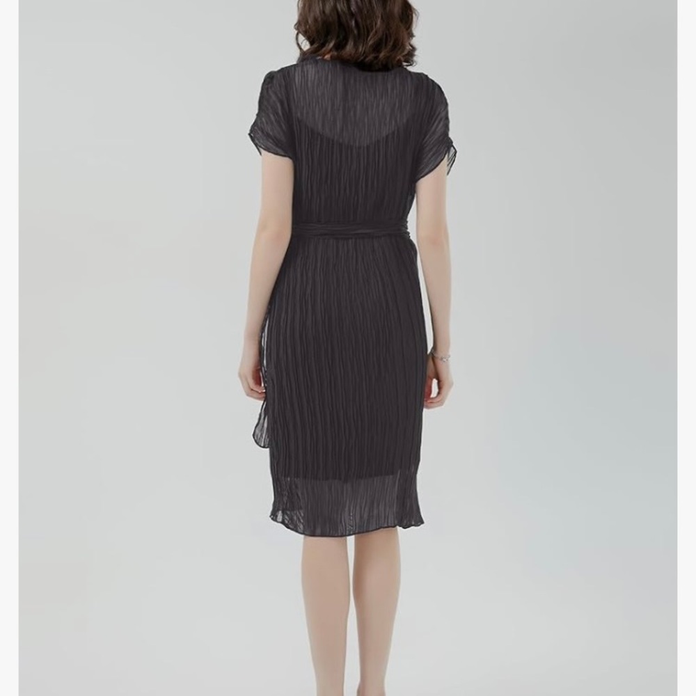 S・DEER Women's Double V Neck Dress, Formal Midi dress size large - Picture 4 of 6